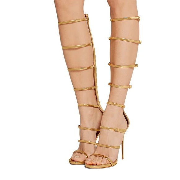 EUC Giuseppe Zanotti Super Harmony’ Gladiator Sandals in Gold 36.5 - Picture 6 of 16